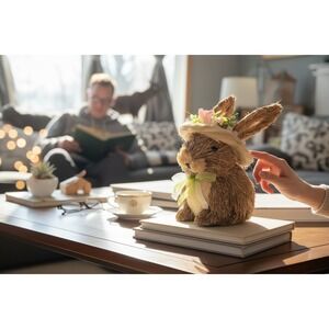 Ashland Sisal Straw Bunny Easter Decor Brown Brand New Floral Hat Ribbon 11in